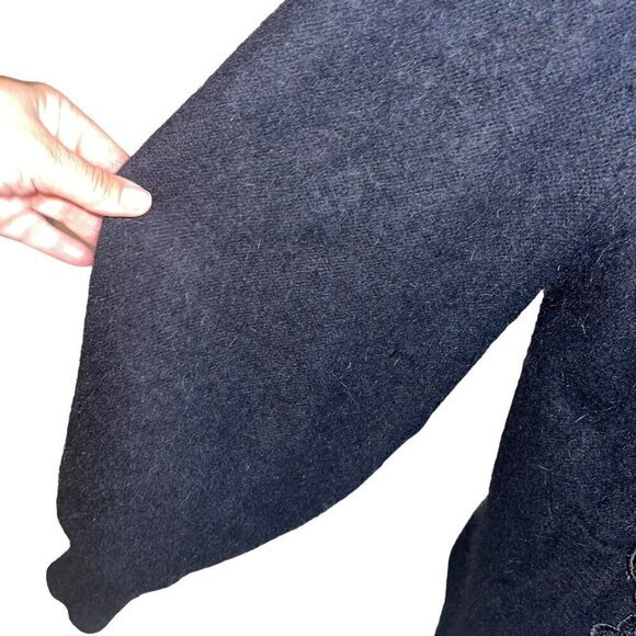 Gizel Vintage Womens Jacket Size L Black Lined Beaded Applique Lace Cardigan - Picture 8 of 10